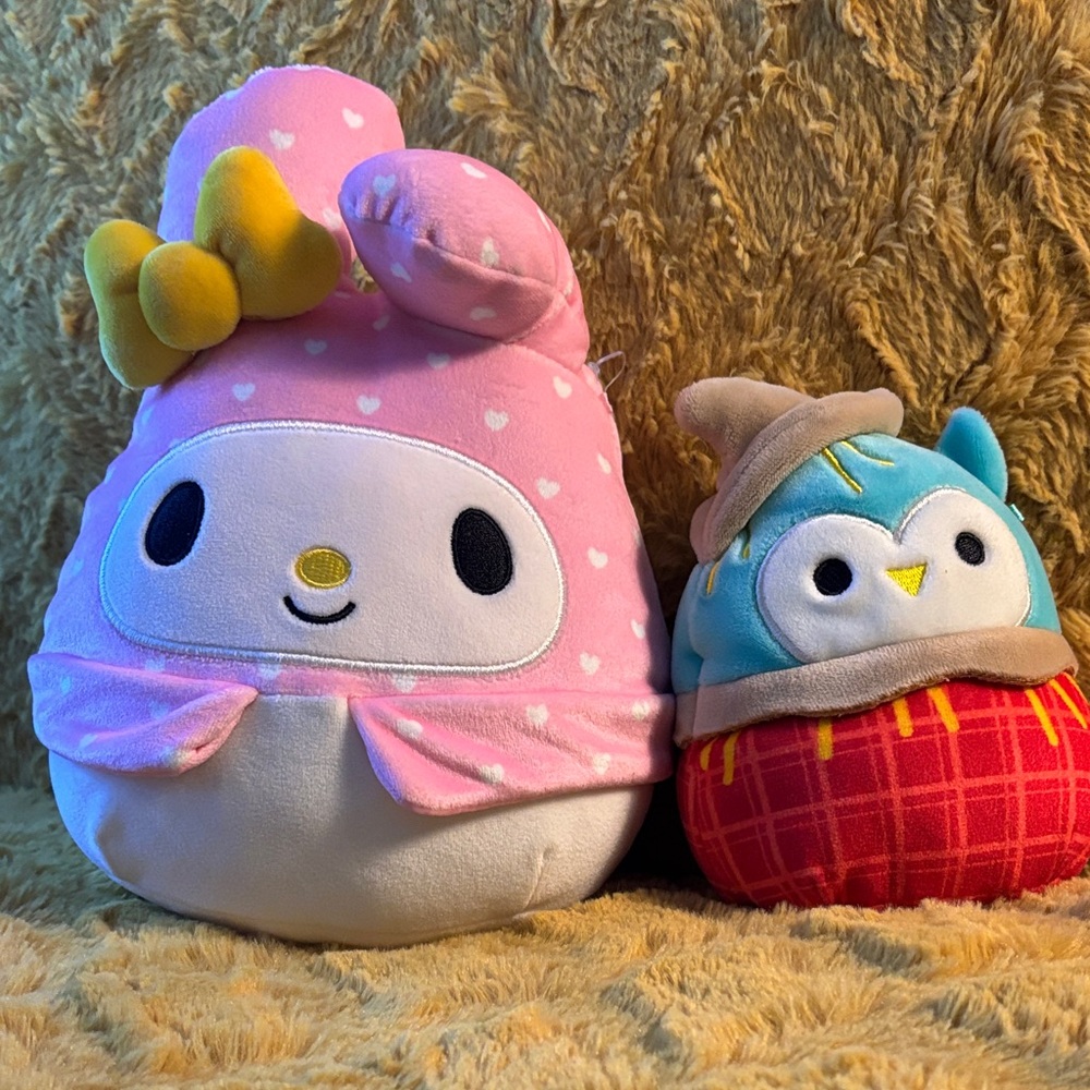 Squishmallows Pink and Blue Stuffed Animal Pair